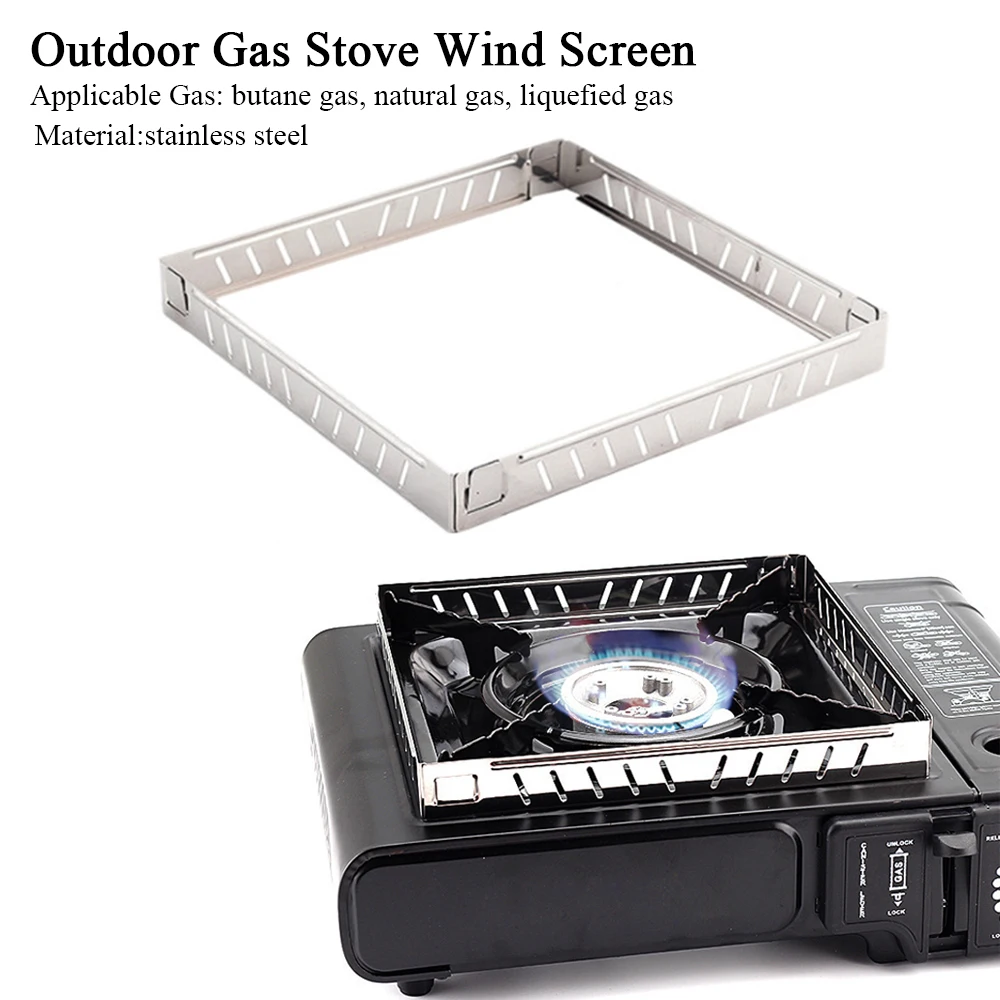 Camping Cooking Heater - 야외 가스 스토브 바람막이 스테인리스 접이식