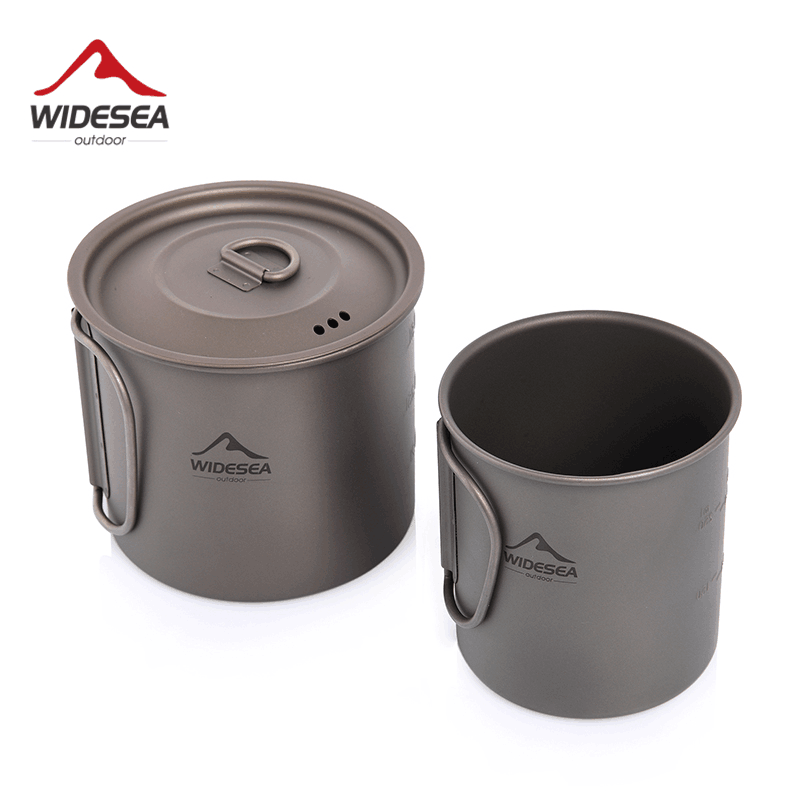 Quechua Camping Cooking Set - Widesea 캠핑 머그 티타늄 컵 관광객