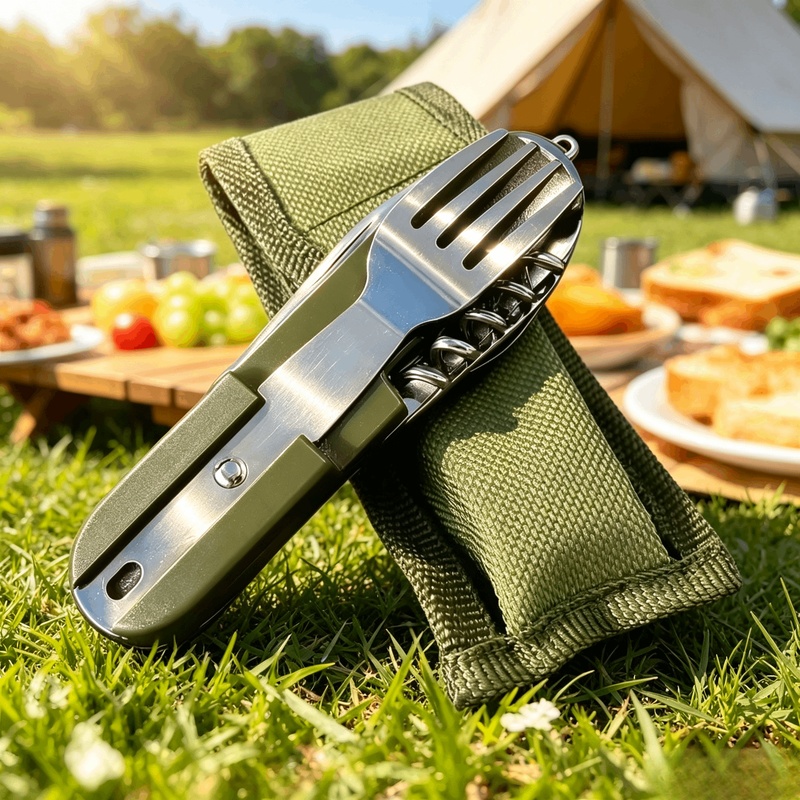 Camping Cooking And Cutlery Set - 스테인리스 스틸 7 in 1 캠핑