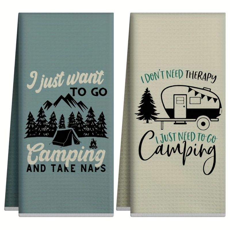 Camping Cooking Essentials - 2개, 캠핑 스타일 주방 타월, 40Cm*60Cm