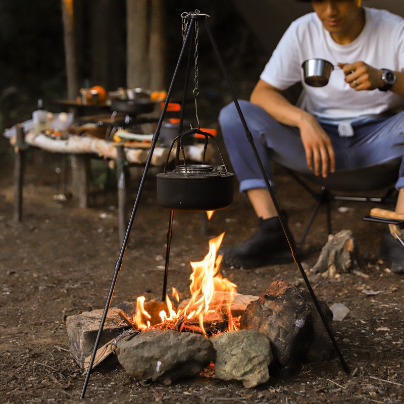 Camping Cooking Tripod - 휴대용 야외 조리 삼각대 알루미늄 합금