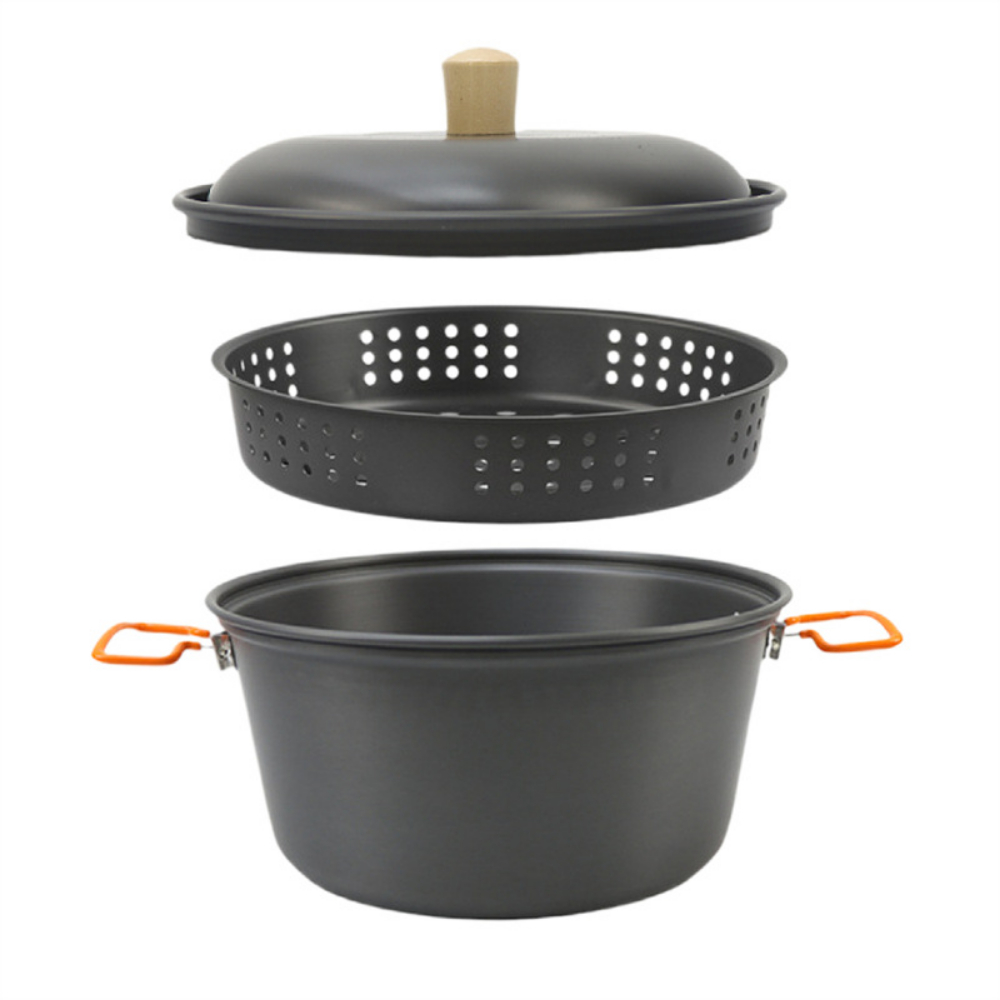 Camping Cooking Essentials - 7.5L 하드 아노다이징 알루미늄 야외용 냄비