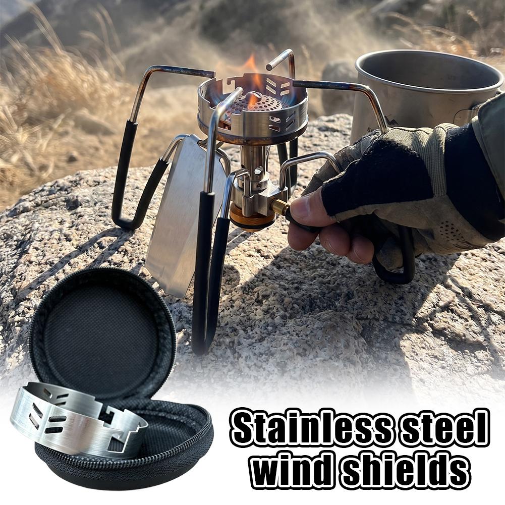 Camping Cooking Set With Bag - 304 스테인레스 스틸 스토브 윈드 쉴드(보관