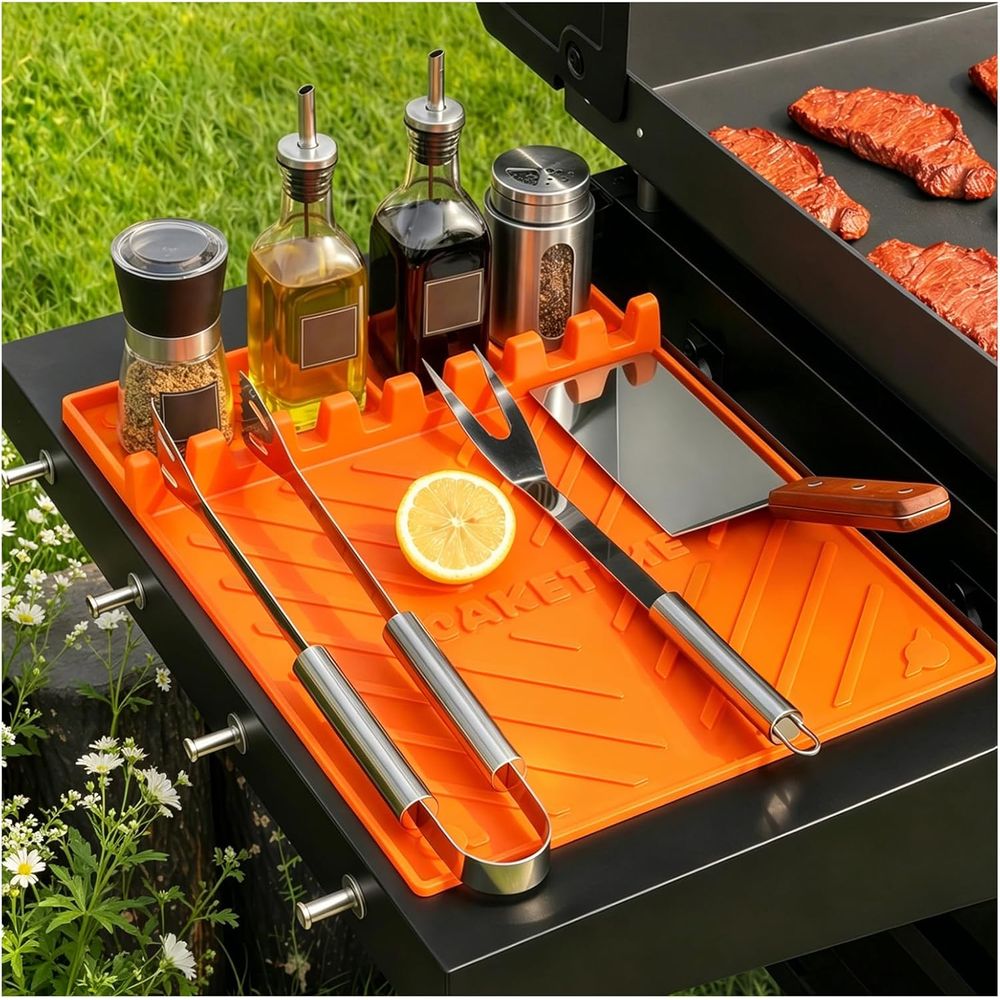 Camping Cooking Griddle - 실리콘 그릴 매트 또는 그리들 액세서리,