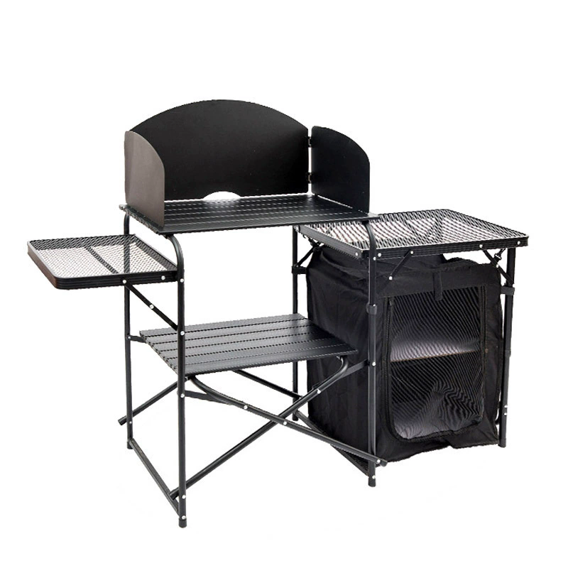 Camping Cooking Table With Storage - 야외 캠핑 접이식 테이블, 알루미늄 합금