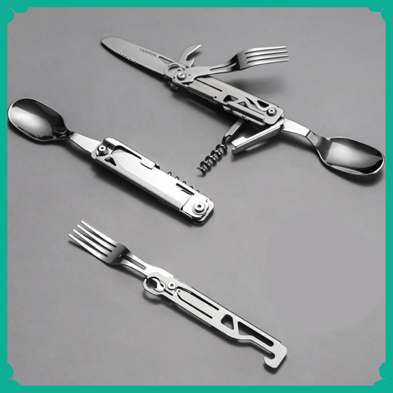 다기능 캠핑 포크 스푼 세트 휴대용 접이식 나이프 포크 - Quechua Camping Cooking Set 리뷰 및 가격