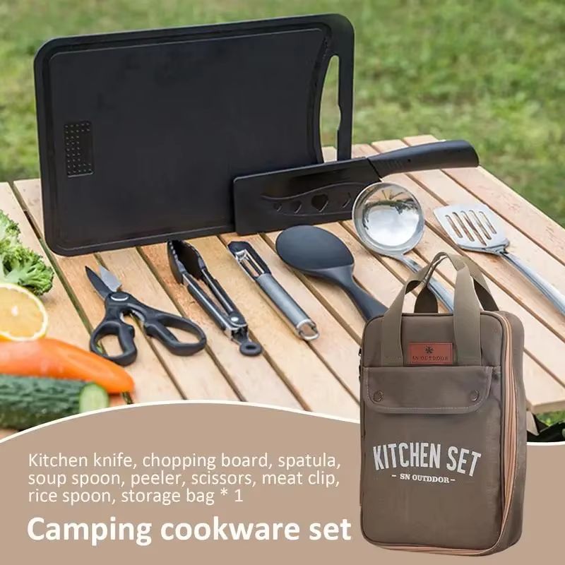 8pcs 캠핑 주방 조리기구 세트 휴대용 가방 야외 여 - Camping Outdoor Cooking Set 리뷰 및 가격