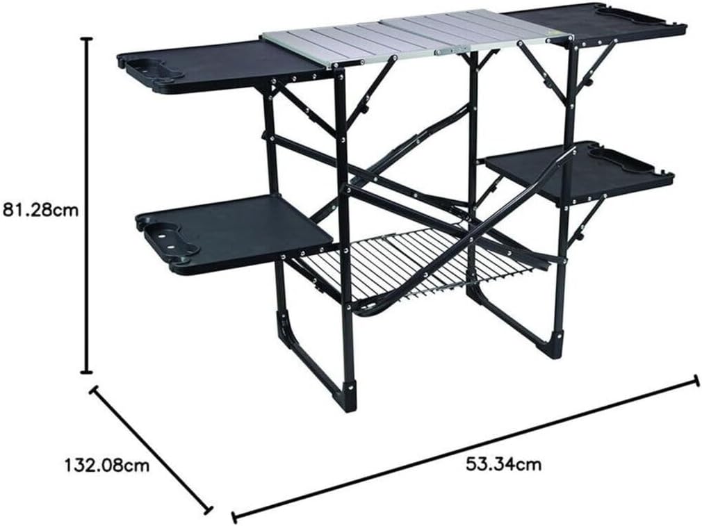 슬림형 접이식 휴대용 캠핑 키친 테이블, 내열 상판,  - Camping Cooking Table With Storage 리뷰 및 가격