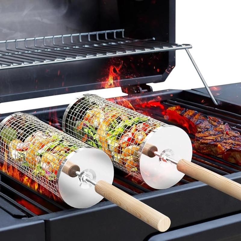 식품 등급 스테인리스 스틸 원형 회전 BBQ 그릴 바스 - Camping Outdoor Cooking Set 리뷰 및 가격