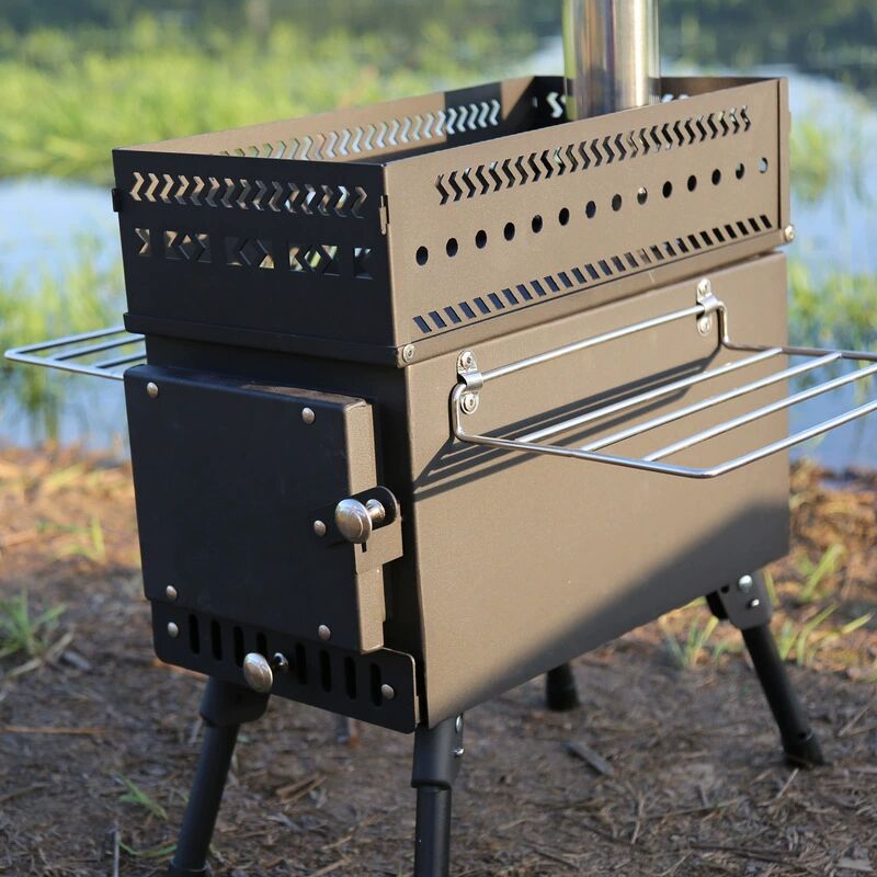스테인리스 스틸 접이식 장작 난로, 헤비 듀티 휴대용  - Camping Cooking Fire Pit 리뷰 및 가격