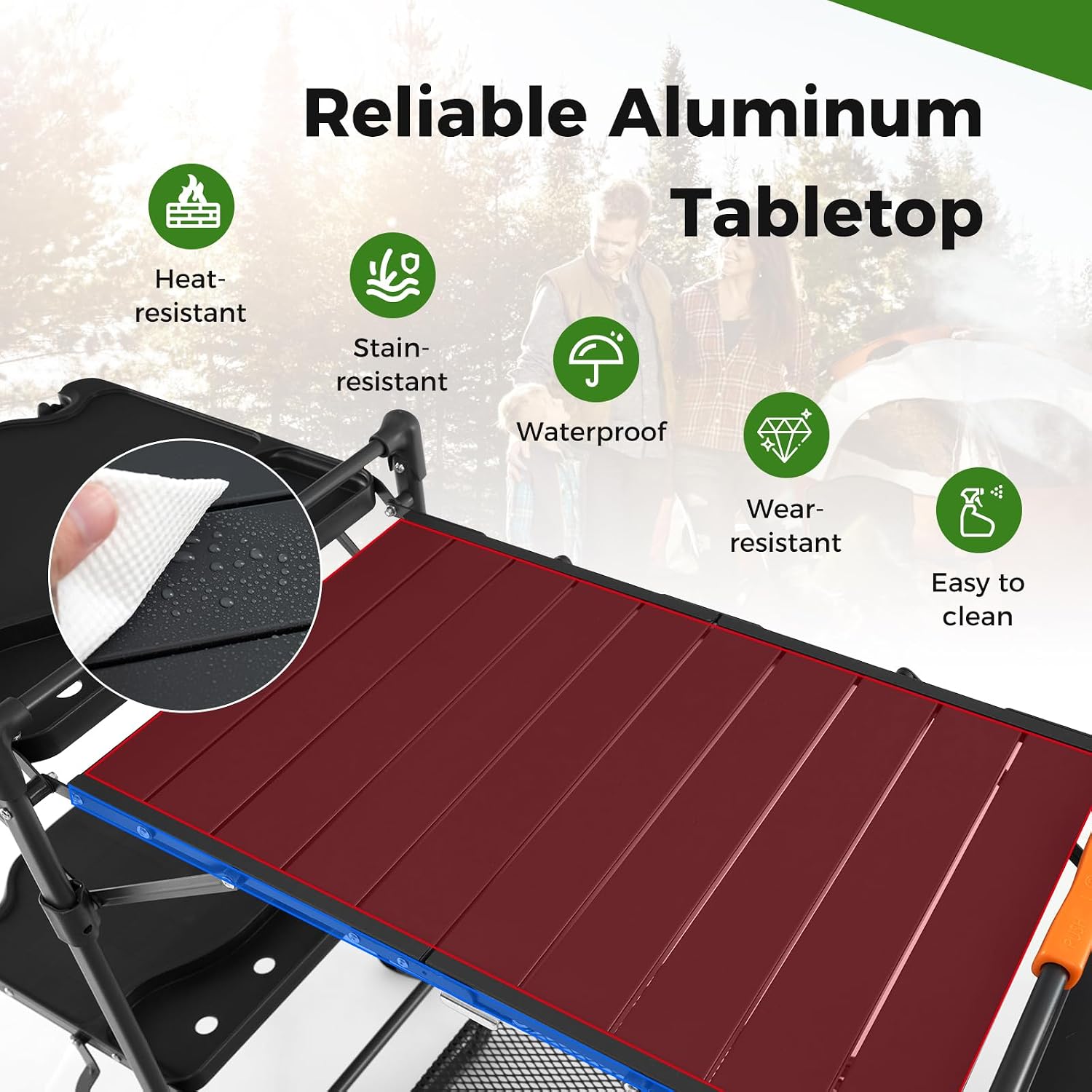 알루미늄 상판, 4개의 사이드 테이블, 수납 랙이 있는 - Camping Cooking Table With Storage 리뷰 및 가격