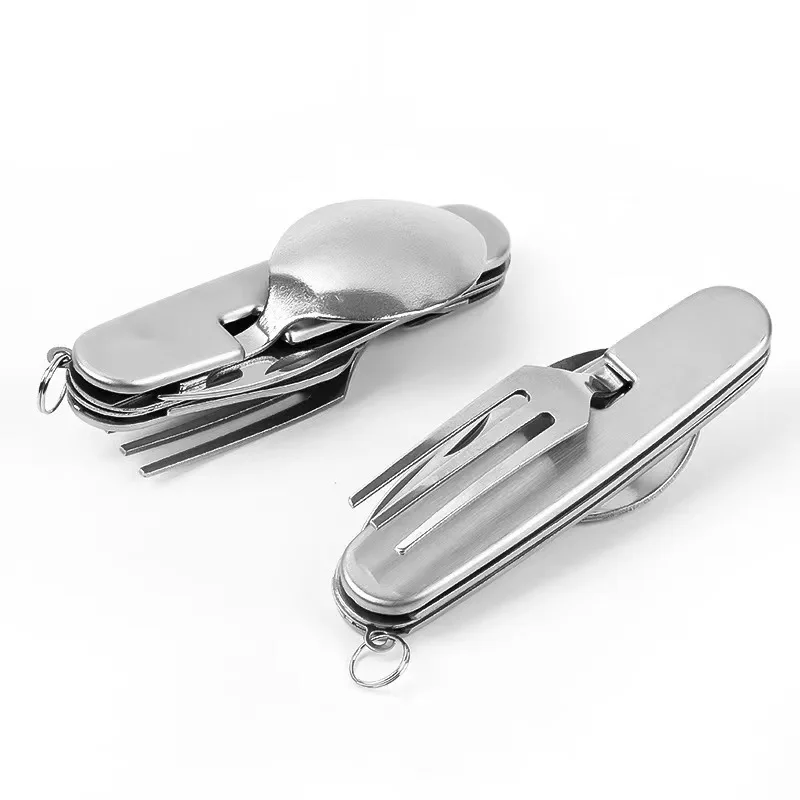 캠핑 식기 세트 스테인레스 스틸 접이식 포크 스푼 나이 - Camping Cooking And Cutlery Set 리뷰 및 가격