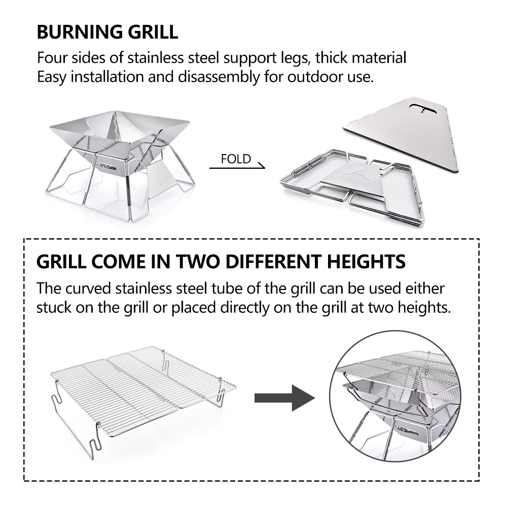 Widesea 방풍 목재 굽기 캠핑 그릴 관광객을위한  - Camping Cooking Griddle 리뷰 및 가격