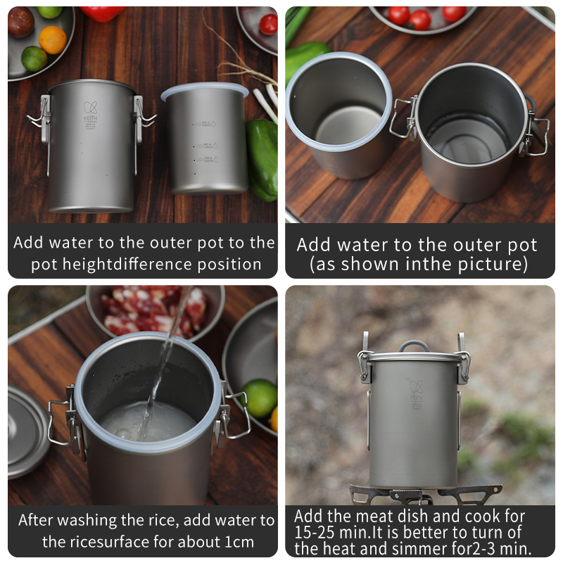 KEITH 순수 티타늄 라이스 쿠커 휴대용 경량 조리  - Camping Cooking Bundle 리뷰 및 가격