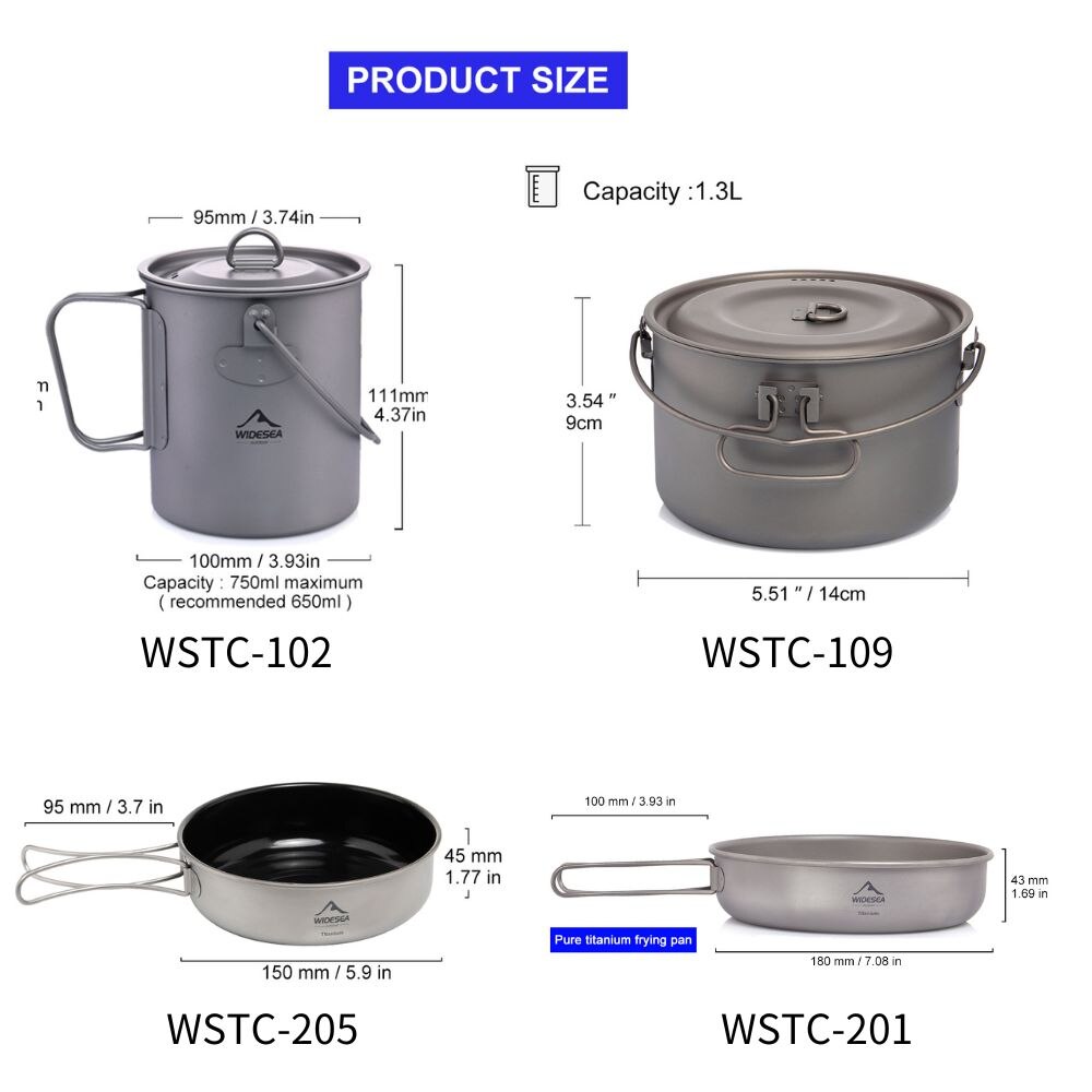 Widesea 캠핑 식기 티타늄 조리기구 세트, 관광  - Camping Cooking Gear Set 리뷰 및 가격