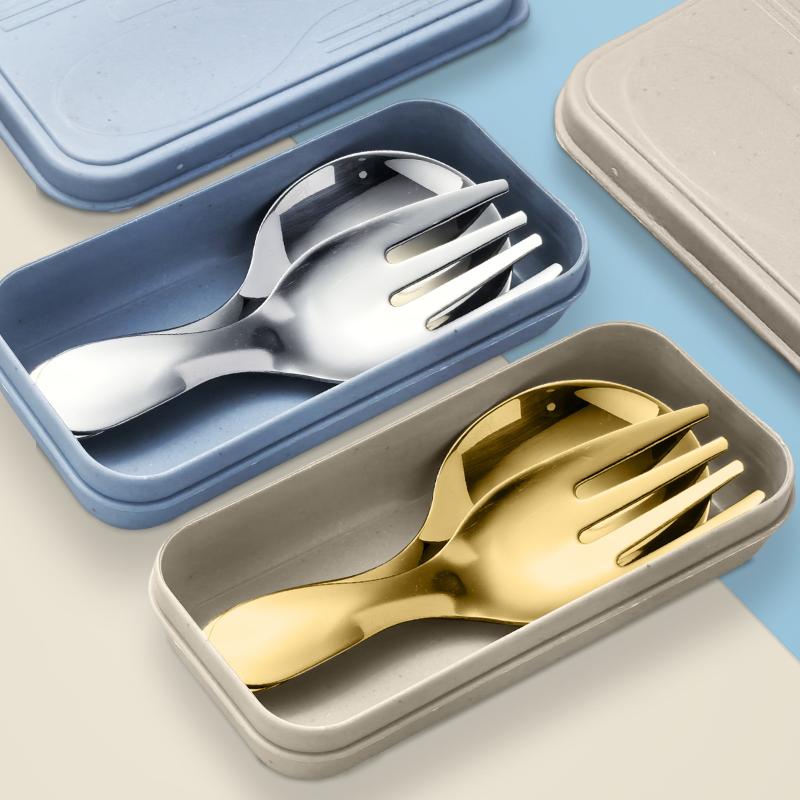 스테인리스 스틸 식기 세트 숟가락 포크 2개 휴대용 박 - Camping Outdoor Cooking Set 리뷰 및 가격