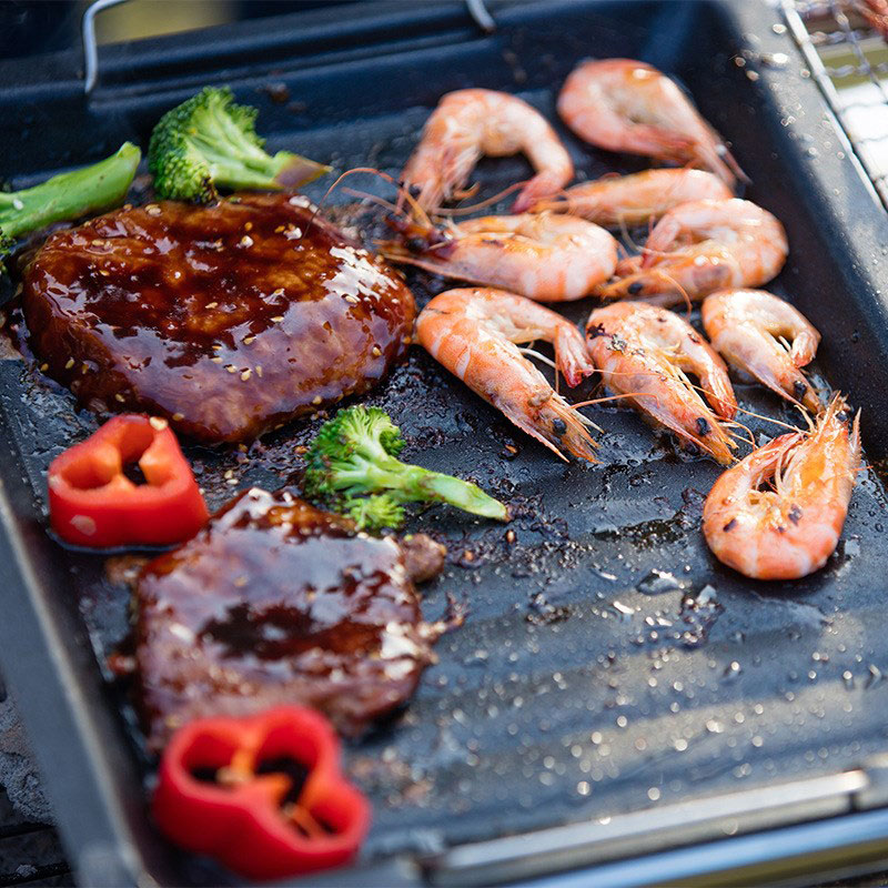 야외용 두꺼운 사각 그릴 팬, 손잡이 두 개, 휴대용  - Camping Cooking Griddle 리뷰 및 가격