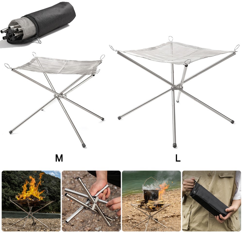 휴대용 캠핑 파이어 핏 그릴, 스테인레스 스틸 메쉬 파 - Camping Cooking Grate 리뷰 및 가격