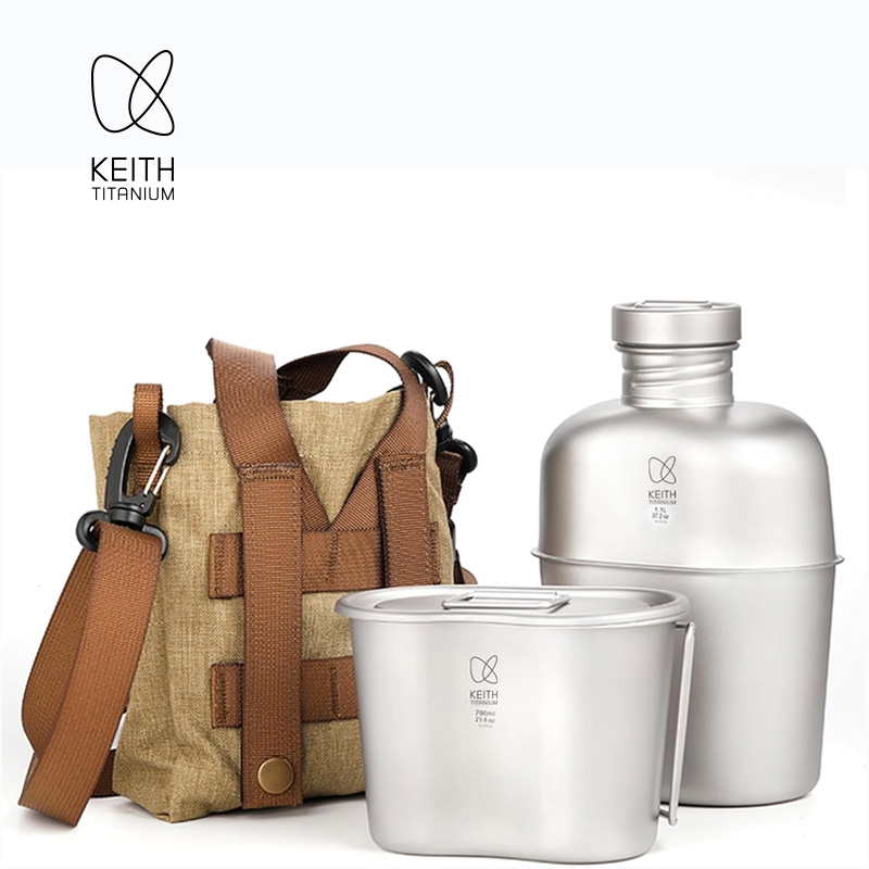 KEITH 순수 티타늄 캔틴 식기 세트, 초경량 물병  - Camping Outdoor Cooking Set 리뷰 및 가격