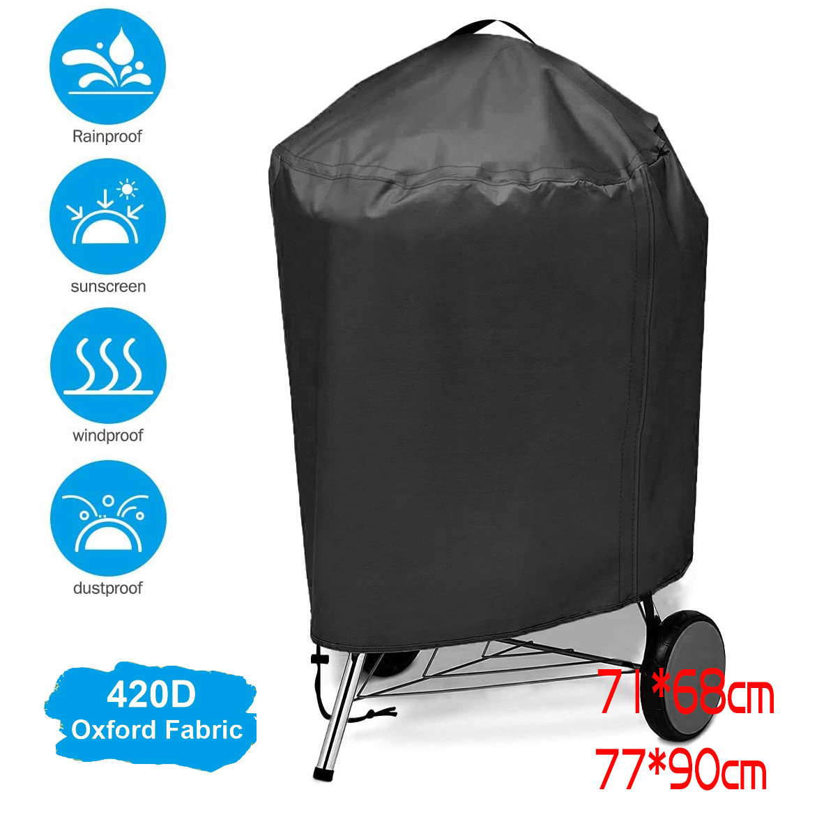 210D 야외 그릴 커버 방수 라운드 바베큐 그릴 커버 - Camping Cooking Fire Pit 리뷰 및 가격