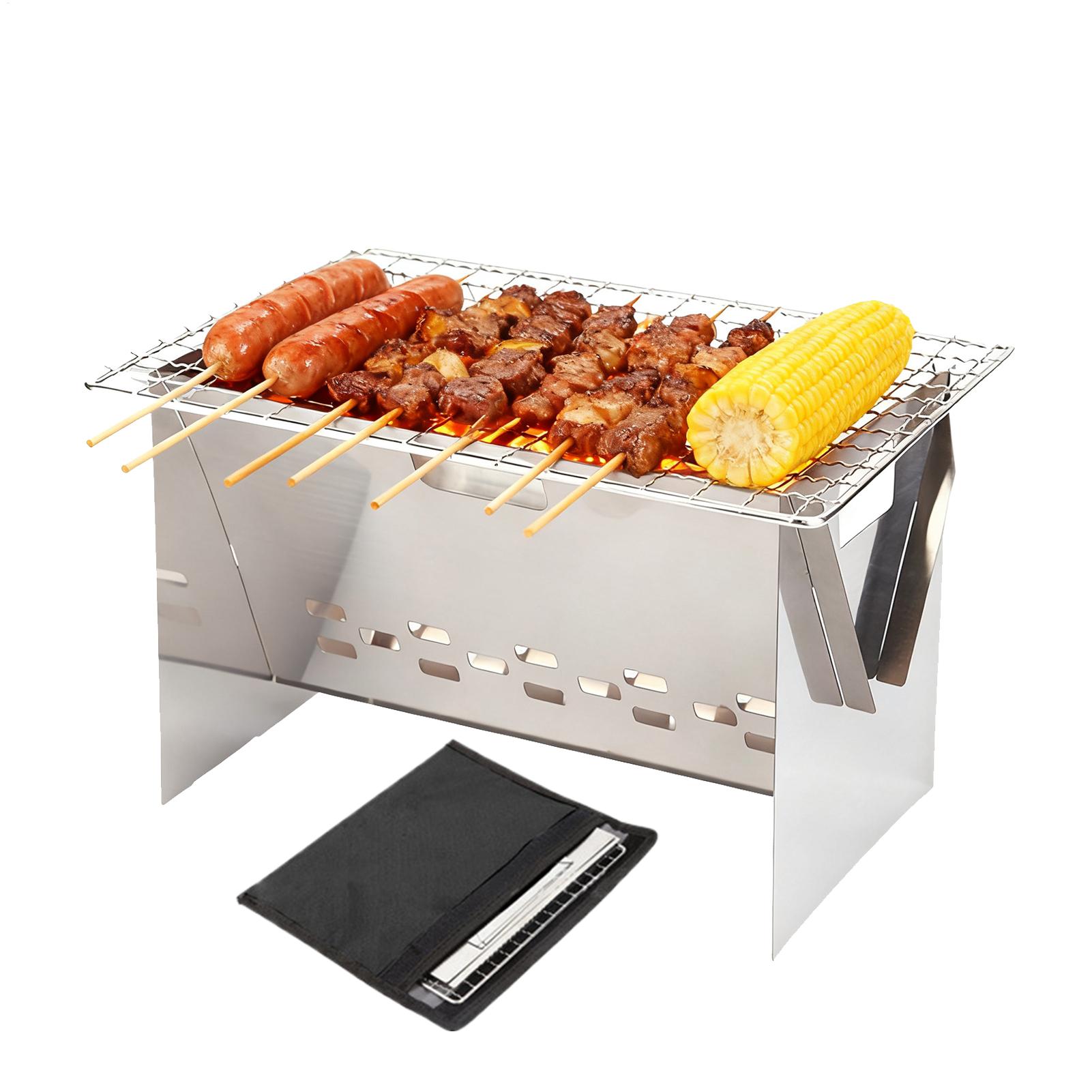 스테인리스 스틸 숯불 그릴 접이식 화로 휴대용 숯불 그 - Camping Cooking Fire Pit 리뷰 및 가격