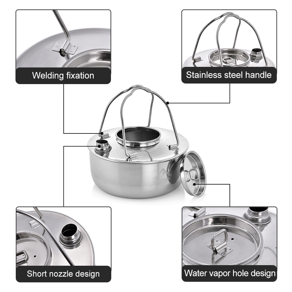 Widesea 야외 캠핑 스테인레스 스틸 주전자, 짧은 - Camping Cooking Essentials 리뷰 및 가격