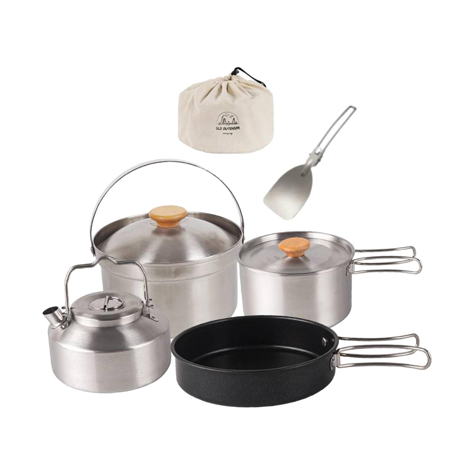 캠핑 조리기구 캠핑 요리 세트 논스틱 냄비 프라이팬 주 - Camping Cooking Set With Bag 리뷰 및 가격