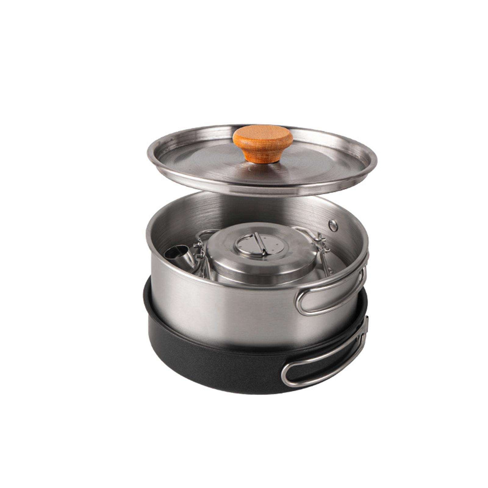 캠핑 조리기구 캠핑 요리 세트 논스틱 냄비 프라이팬 주 - Camping Cooking Set With Bag 리뷰 및 가격