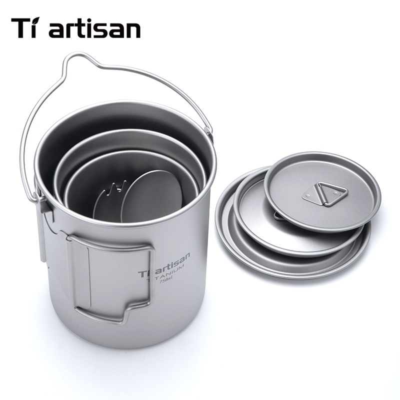Tiartisan 순수 티타늄 초경량 조리기구 세트 3 - Camping Cooking Bundle 리뷰 및 가격