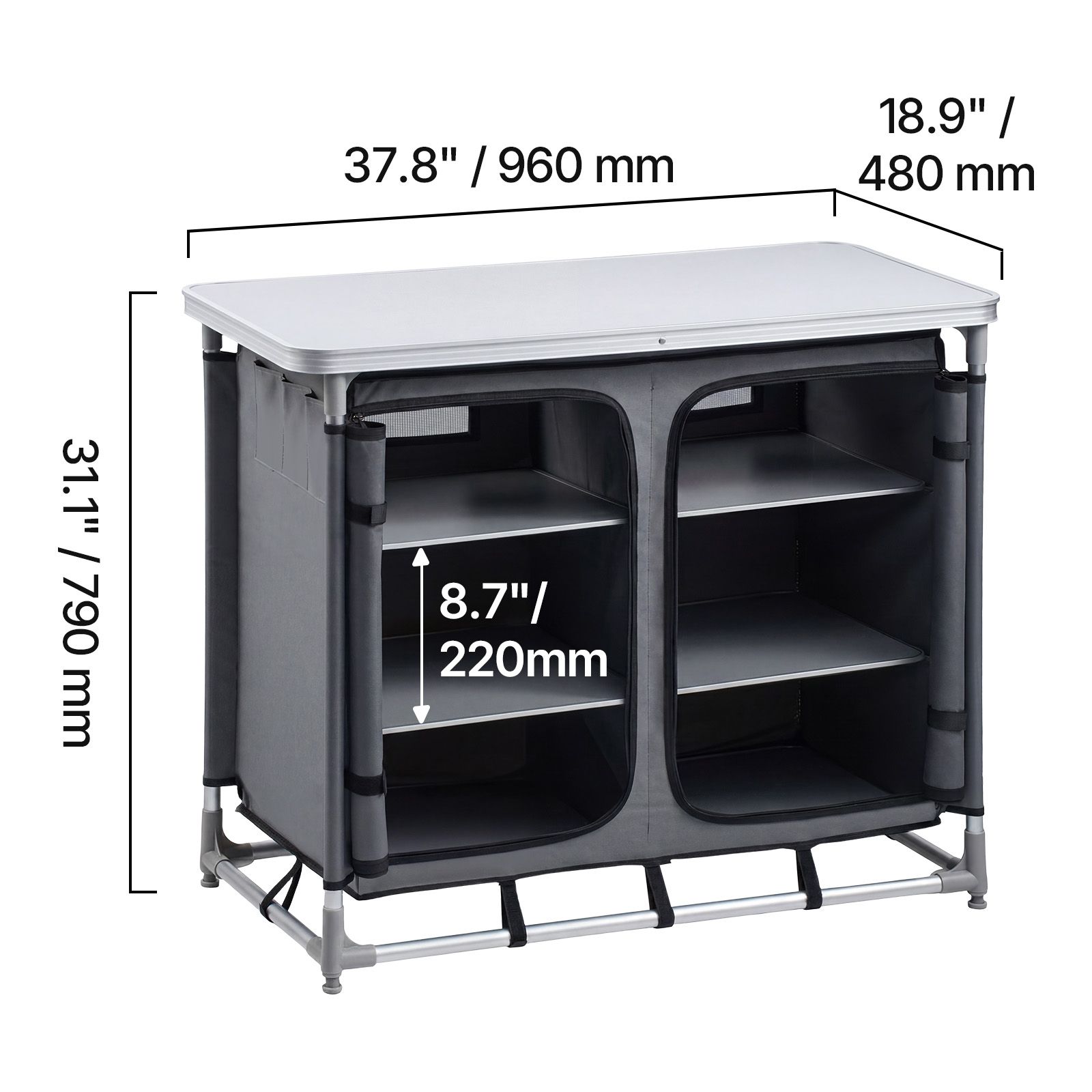 캠핑 수납 캐비닛, 야외 휴대용 알루미늄 경량 테이블, - Camping Cooking Table With Storage 리뷰 및 가격