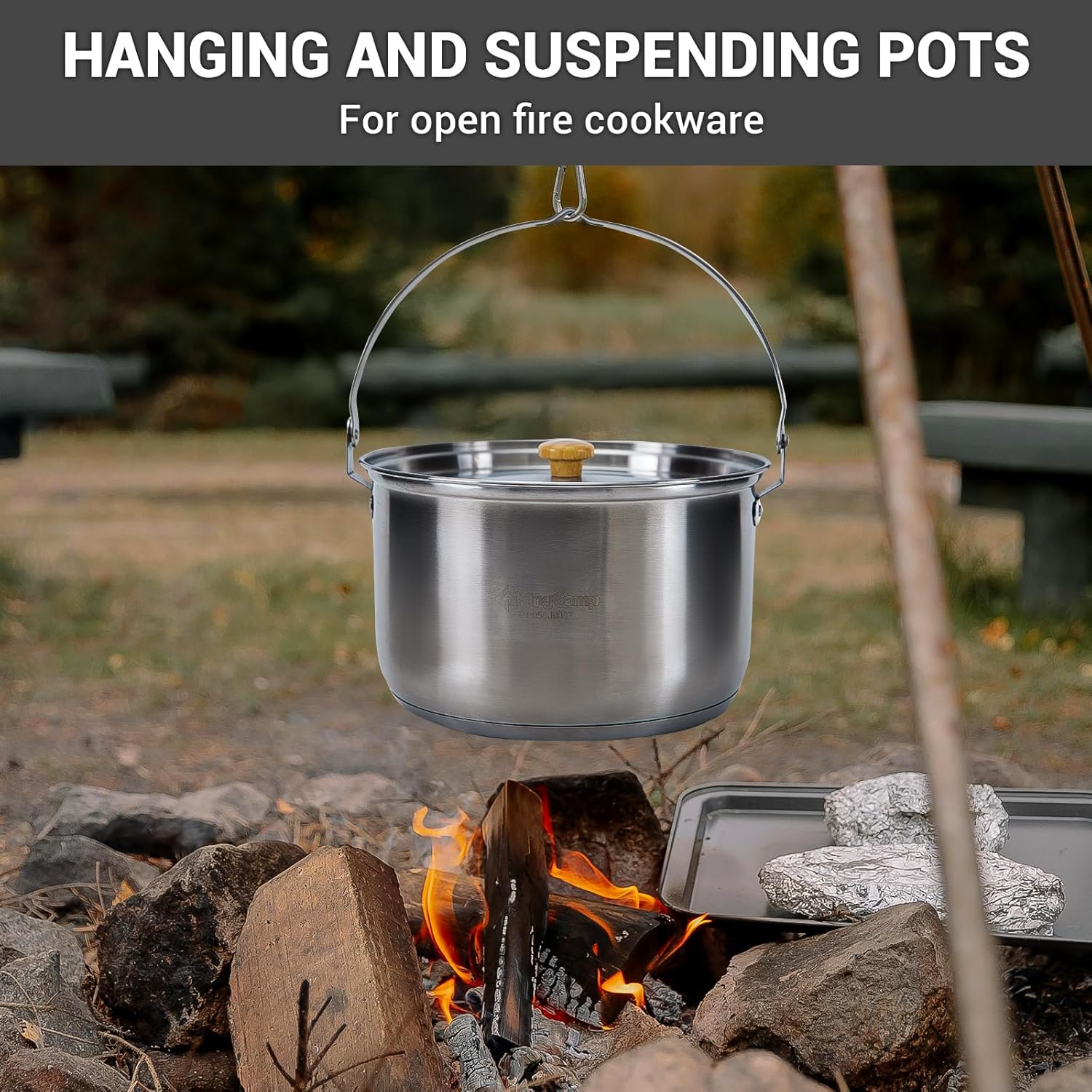 304 스테인리스 스틸 캠핑 조리기구 세트 - 캠프파이 - Camping Cooking Set With Bag 리뷰 및 가격