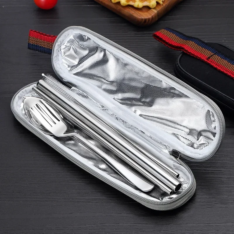 재사용 가능한 여행 커트레이 식기 세트, 스테인레스 스 - Camping Cooking And Cutlery Set 리뷰 및 가격