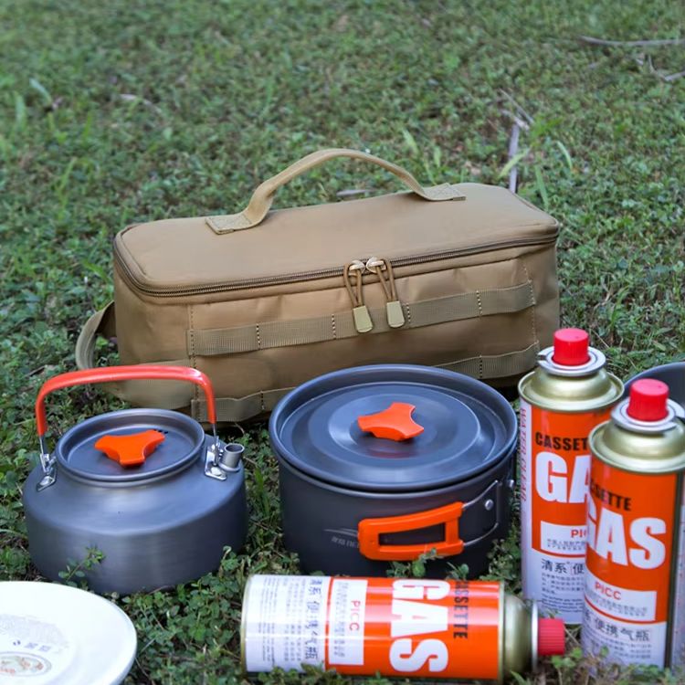 옥스포드 천 조리기구 보관 가방, 더블 지퍼, 손잡이  - Camping Cooking Books 리뷰 및 가격