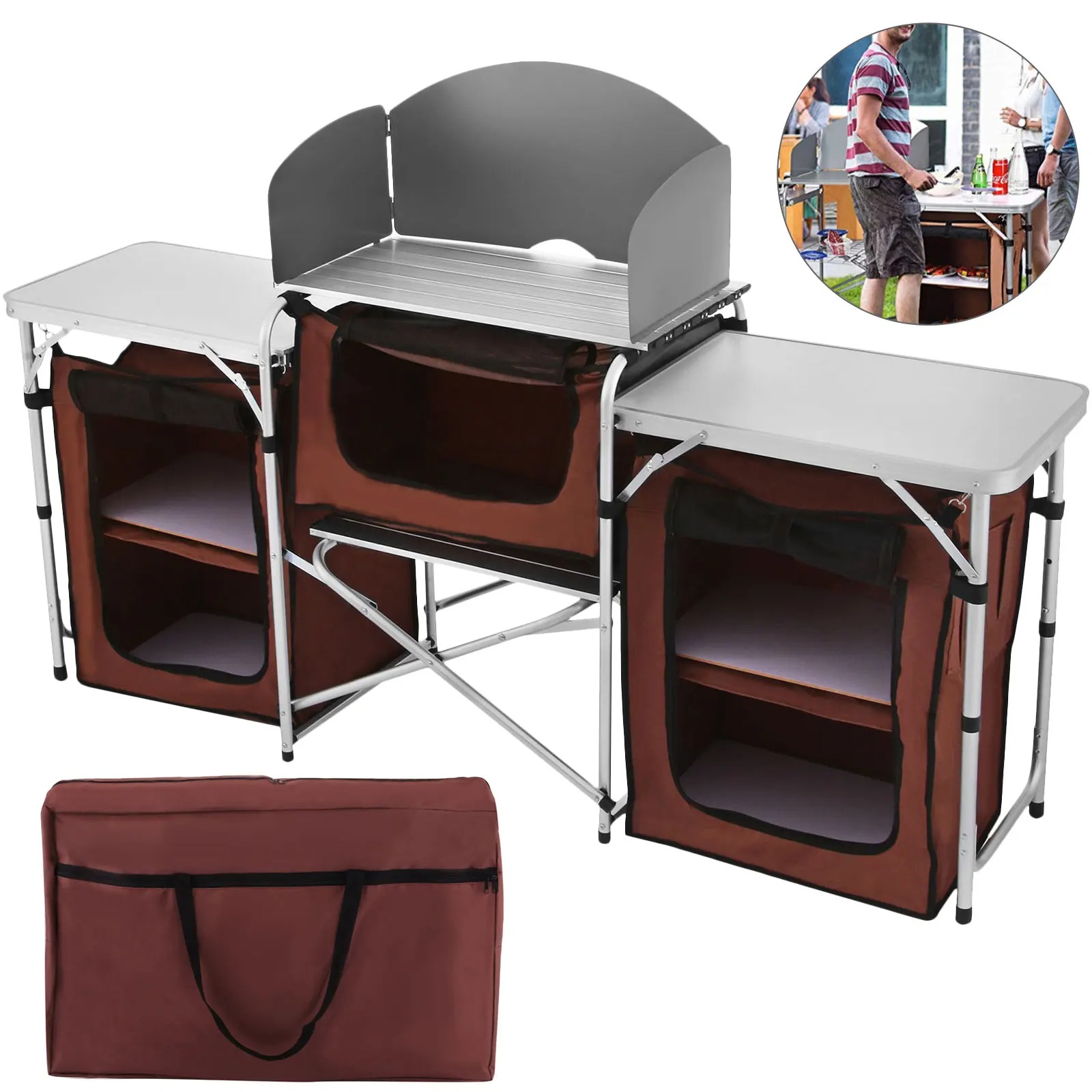 싱위너 캠핑 야외 주방 테이블 캐비닛 접이식 조리대 수 - Camping Cooking Table With Storage 리뷰 및 가격