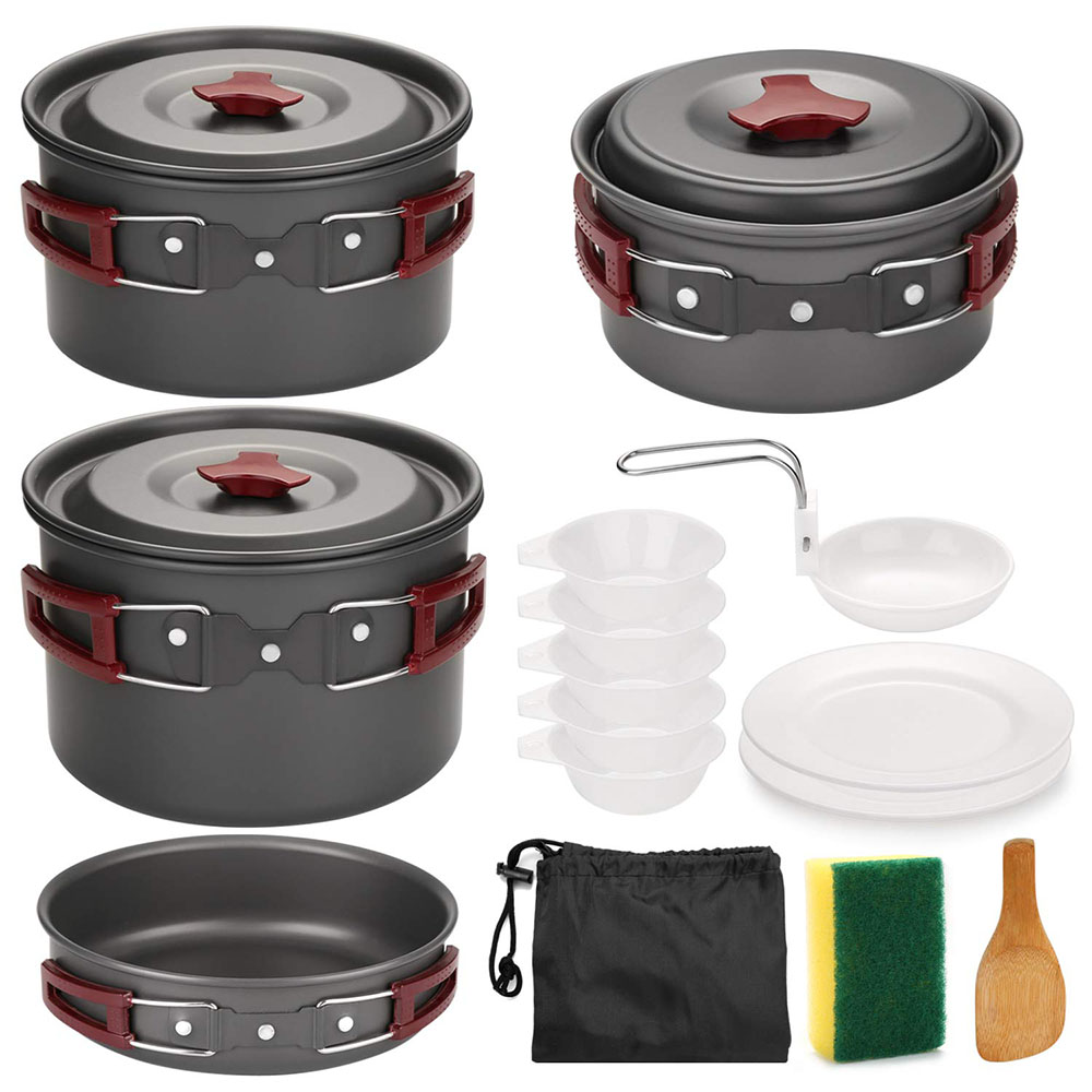 야외 캠핑 조리기구 키트, 논스틱 캠핑 팬, 경량 요리 - Camping Cooking Gear Set 리뷰 및 가격