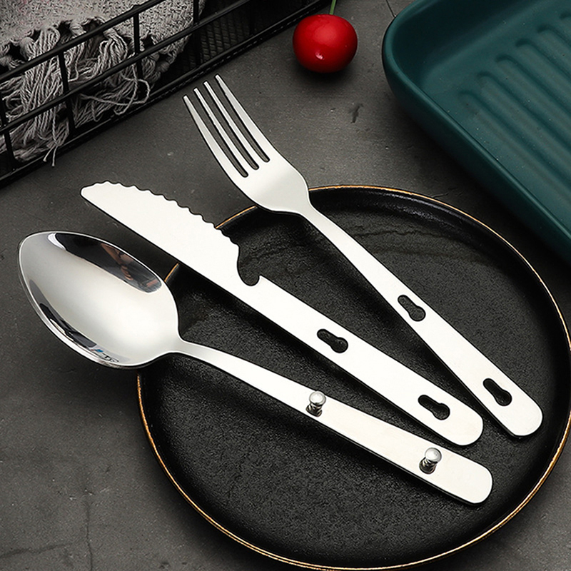 3개/세트 휴대용 캠핑 조리기구 스테인리스 스틸 식기  - Quechua Camping Cooking Set 리뷰 및 가격