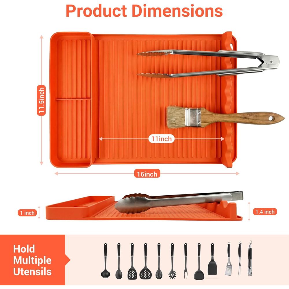 내열 실리콘 그릴 매트 - 16x11.5'' 미끄럼 방 - Camping Cooking Tools 리뷰 및 가격