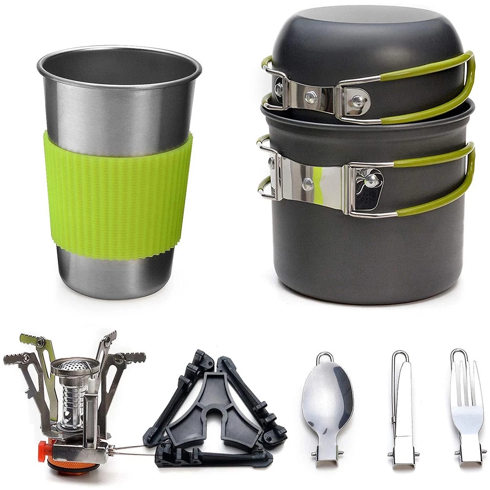 스토브가있는 캠핑 조리기구 키트 야외 요리 세트 야외  - Camping Cooking Gear Set 리뷰 및 가격
